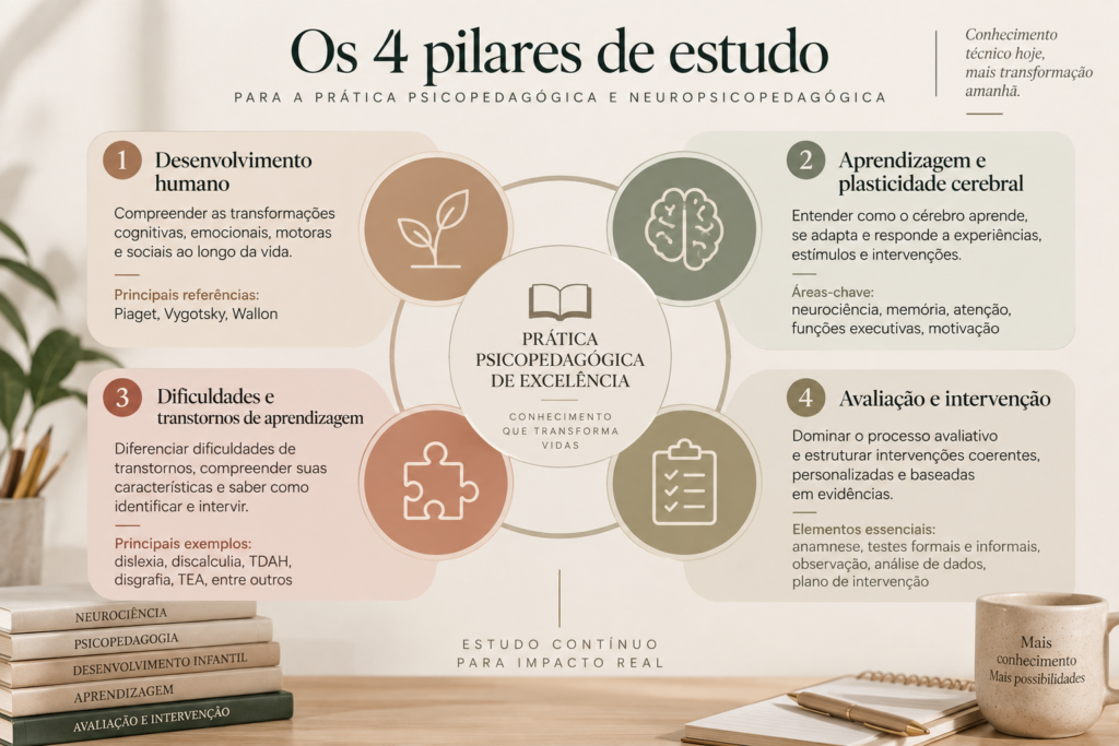 os quatro pilares de estudo para a prática psicopedagógica
