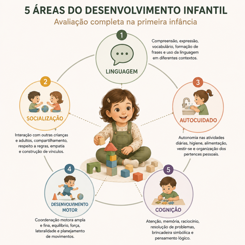 cinco áreas do desenvolvimento infantil avaliadas na primeira infância