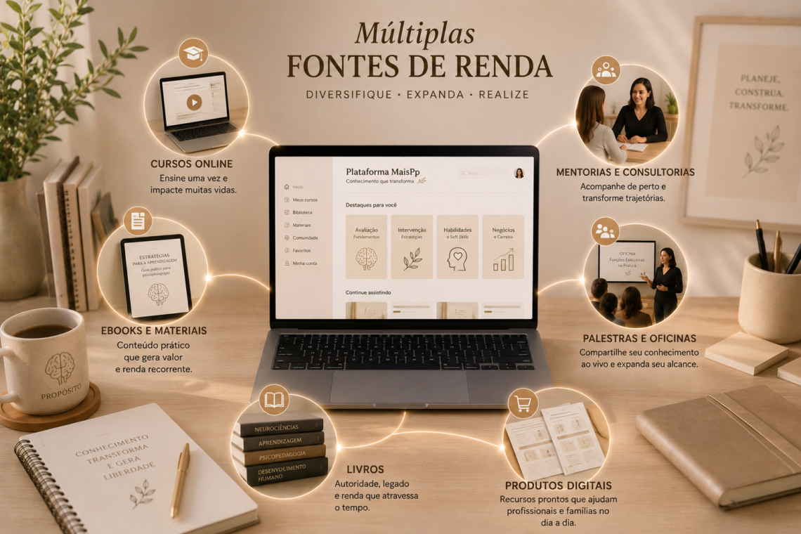 múltiplas fontes de renda para psicopedagogas e neuropsicopedagogas