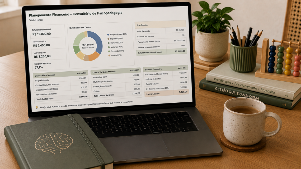 planejamento financeiro para consultório de psicopedagogia
