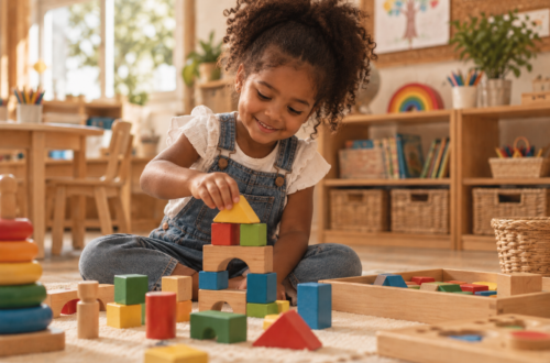 criança em atividade de desenvolvimento na educação infantil