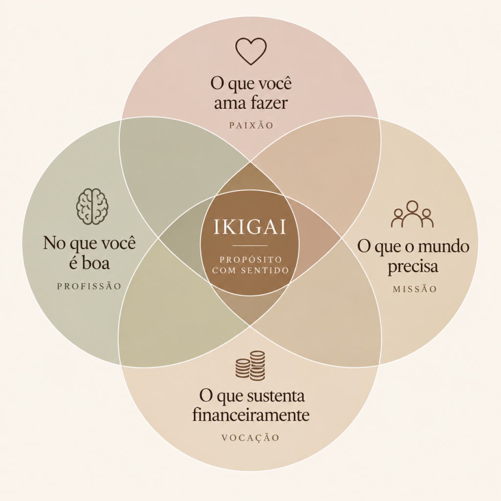 os quatro elementos do conceito japonês de Ikigai
